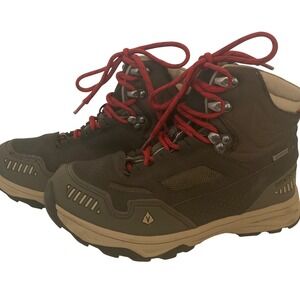 Vasque 7250 Waterproof Hiking Boots Brown Red Kids Size 3 Childrens Trail Shoes